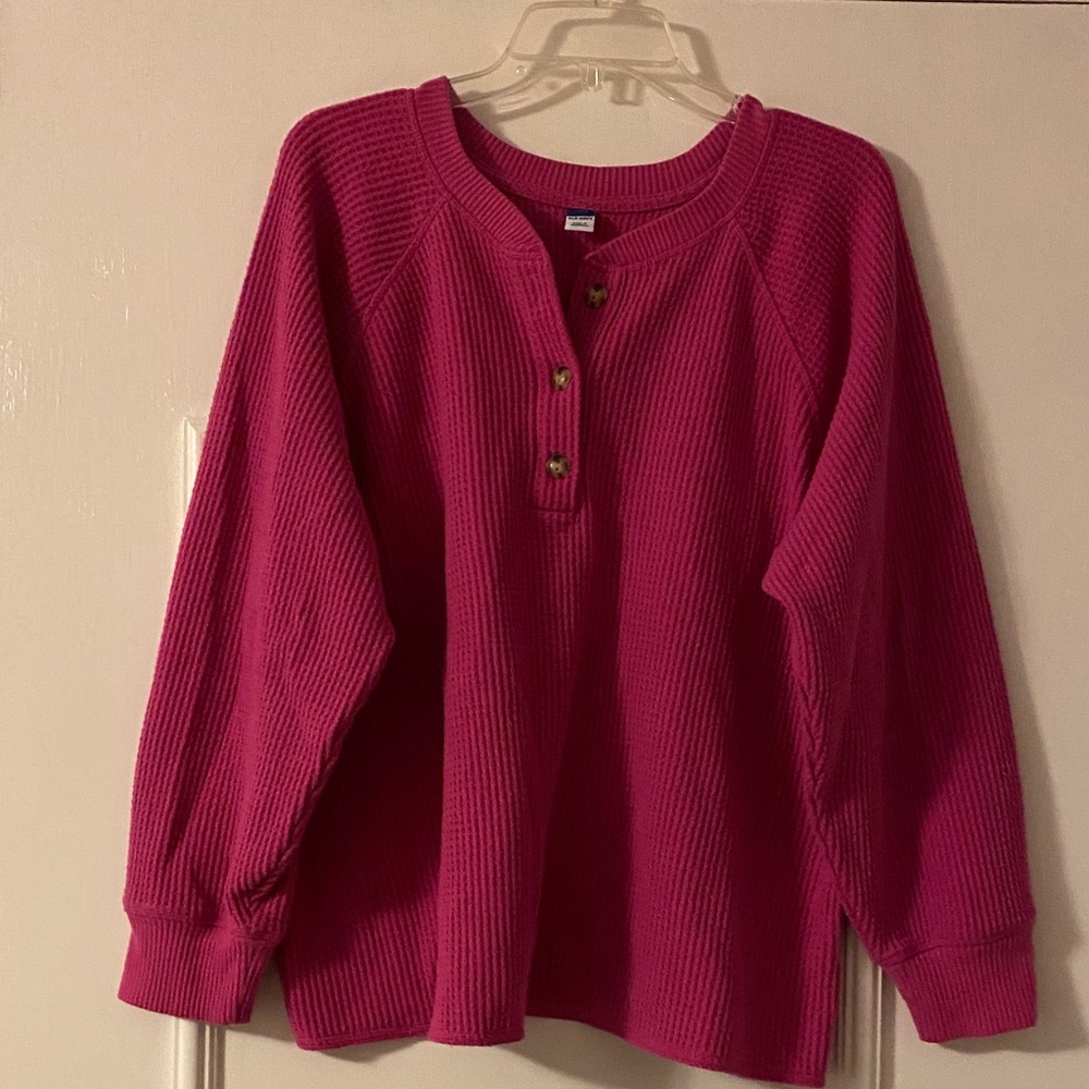 Old Navy Fuchsia Knit Long Sleeve Sweater XXL